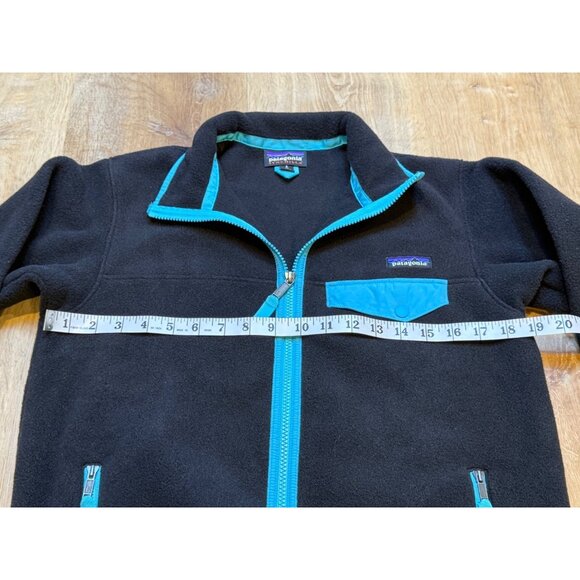 Patagonia Synchilla Womens Full Zip Snap T Fleece Jacket S Black & Blue - Picture 5 of 7